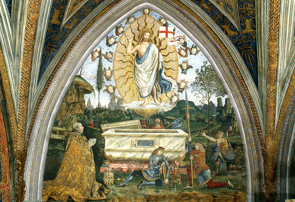 Renaissance master Pintoricchio’s fresco of "The Resurrection" in the Vatican's Borgia Apartments is seen in this 2013 photo provided by the Vatican Museums. The miracle of the Resurrection gave the disciples the courage they would need to begin preaching the Gospel. (CNS/Courtesy of Vatican Museums)