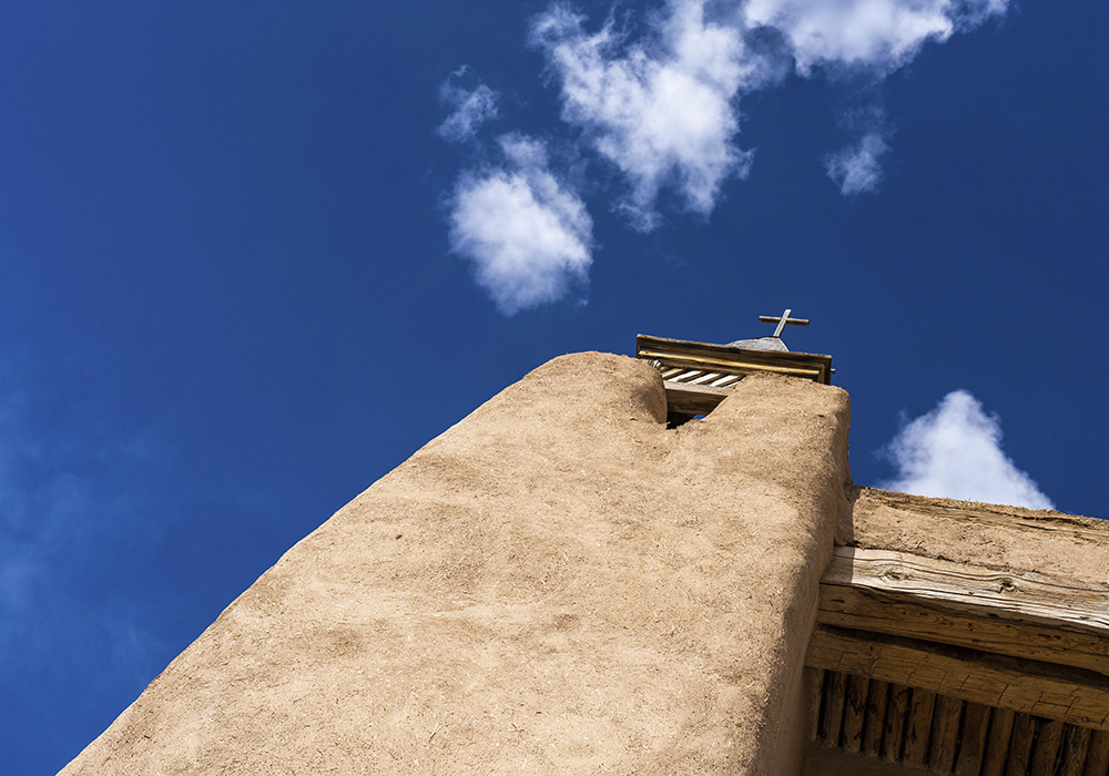 An exterior view of the San Jose de Gracia Catholic Church, built in 1760, April 14 in Las Trampas, New Mexico. (AP photo/Roberto E. Rosales)