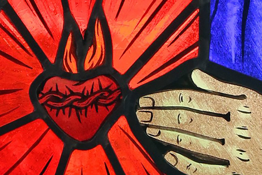 Sacred Heart of Jesus in stained glass (CNS/Gregory A. Shemitz)