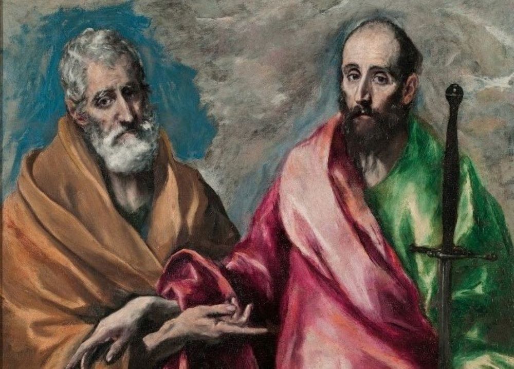 A section of the painting "St. Peter And St. Paul" (1590-1600) by El Greco (1540-1614) (Artvee)