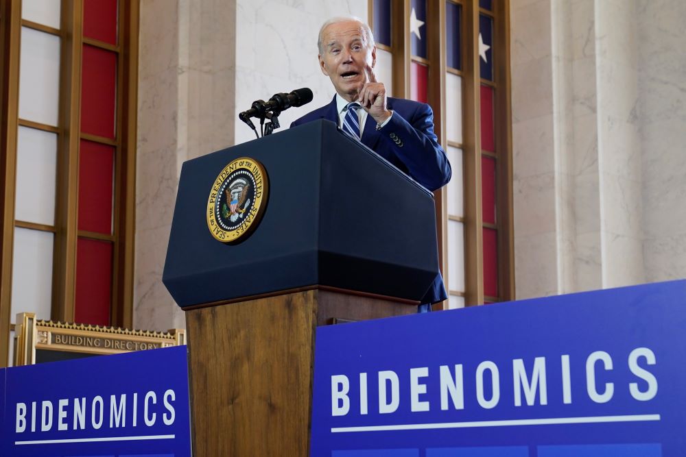 President Joe Biden delivers remarks on the economy at the Old Post Office in Chicago June 28. (AP/Evan Vucci)