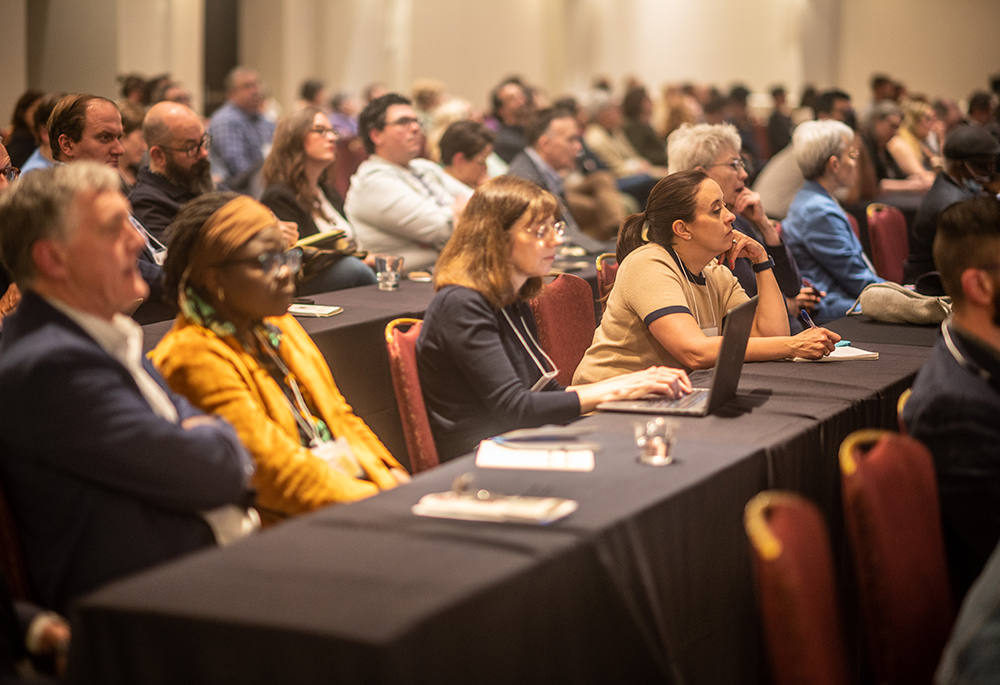 Attendees at the Catholic Theological Society of America convention listen during a plenary session. The society met June 8-11 in Milwaukee. (Courtesy of Catholic Theological Society of America/Paul Schutz)