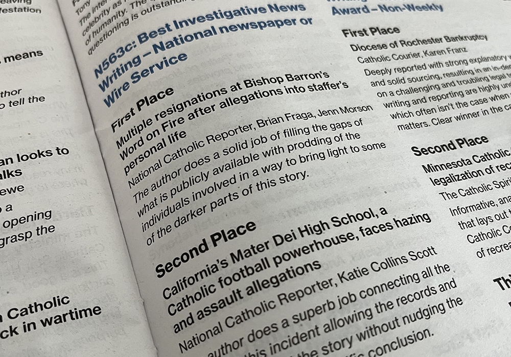 NCR wins 29 Catholic Media Awards, including 1st, 2nd place for