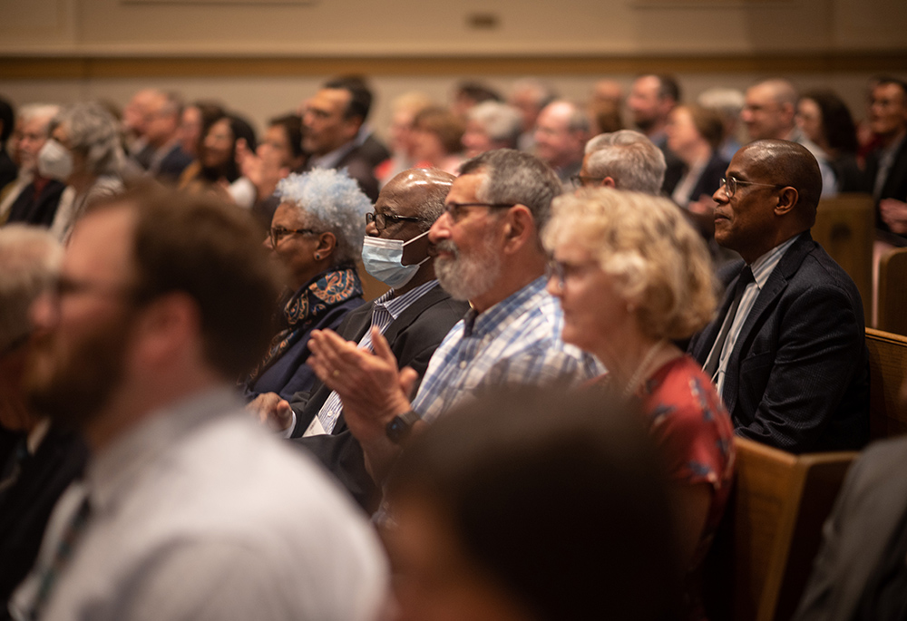 Members of the Catholic Theological Society of America attend Mass at Old St. Mary Parish in Milwaukee during the group’s June 8-11 convention. (Courtesy of Catholic Theological Society of America/Paul Schutz)