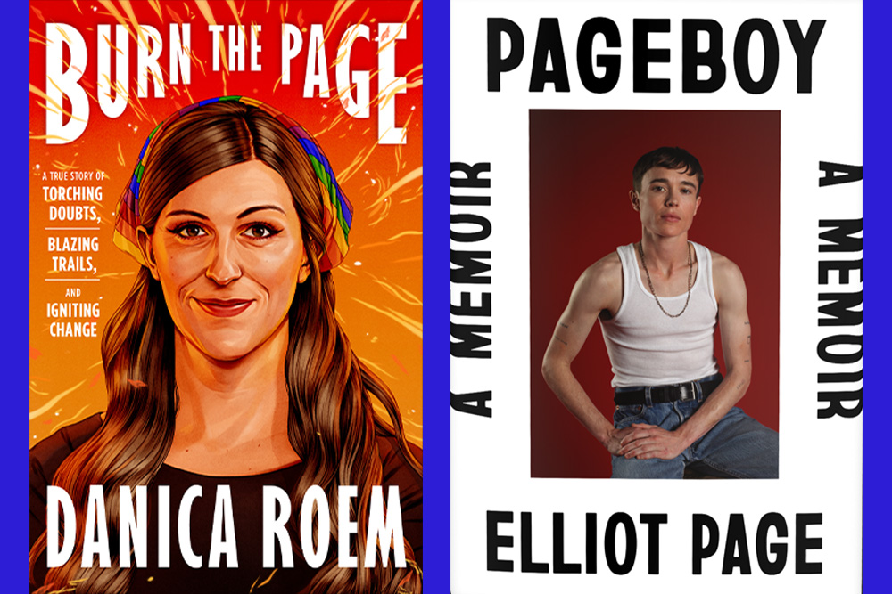 Covers of memoirs by Danica Roem, a transgender woman, and Elliot Page, a transgender man
