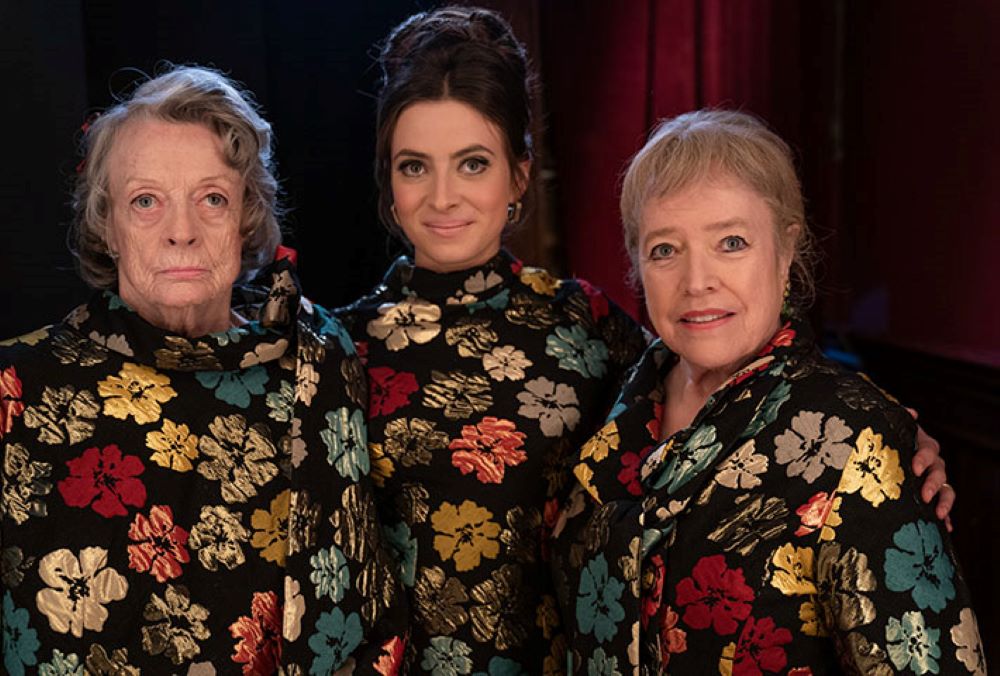 Maggie Smith as Lily Fox, Agnes O'Casey as Dolly and Kathy Bates as Eileen Dunne appear at the Ballygar All Stars Talent Show in "The Miracle Club." (Courtesy of Sony Pictures Classics/Jonathan Hession)