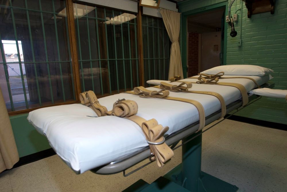 A death chamber table is seen at the state penitentiary in Huntsville, Texas in this file photo from 2010.
