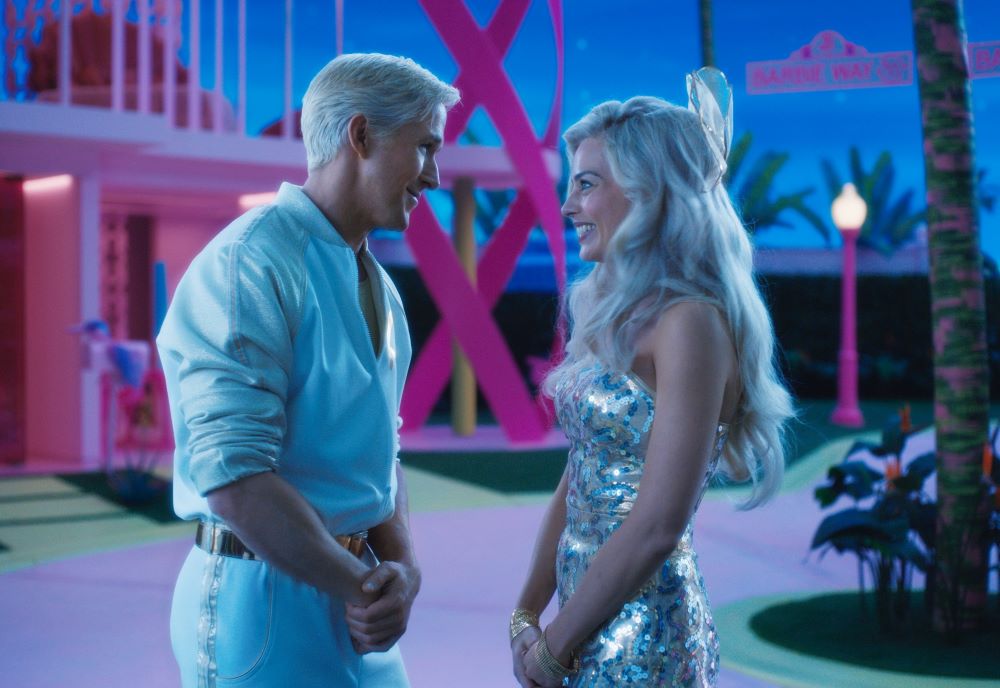 Ryan Gosling and Margot Robbie star in a scene from the movie “Barbie.” (OSV News/Warner Bros.)