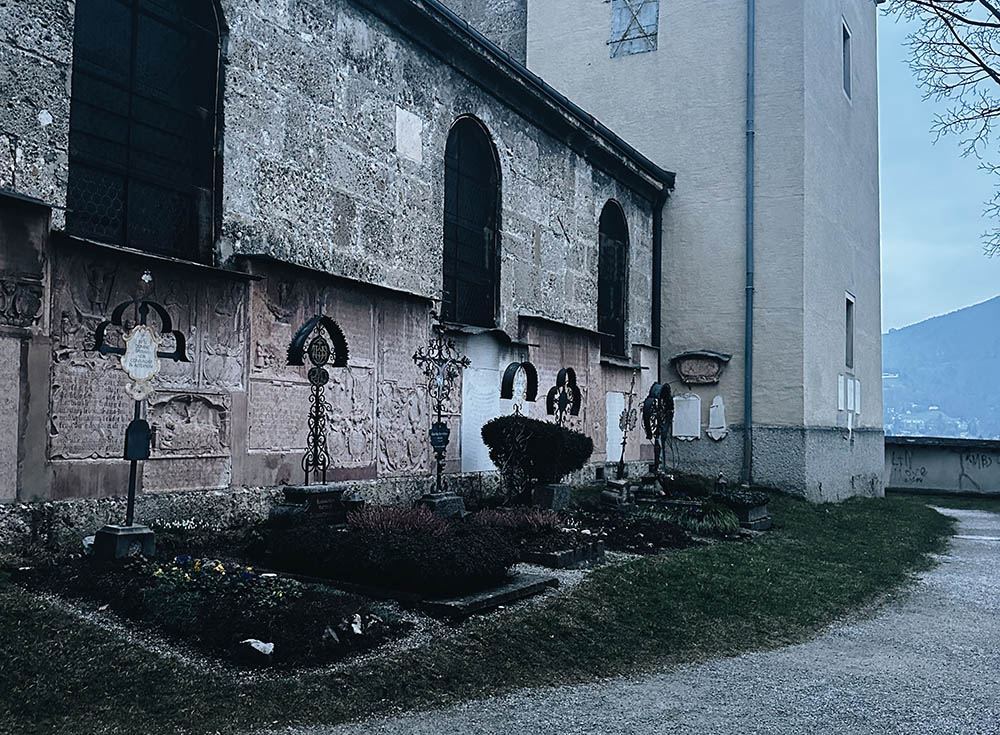 A small cemetery plot at Nonnberg Abbey, situated just beyond the doors of the sanctuary (Sarah Southern)