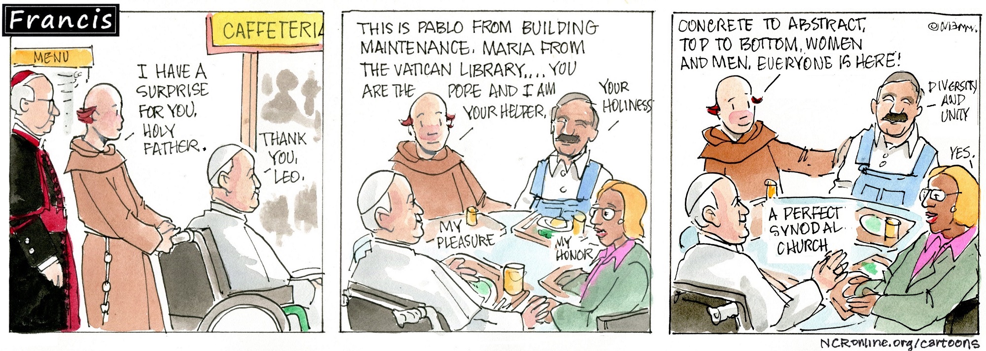 Francis, the comic strip: Francis gets a surprise that is just perfect.