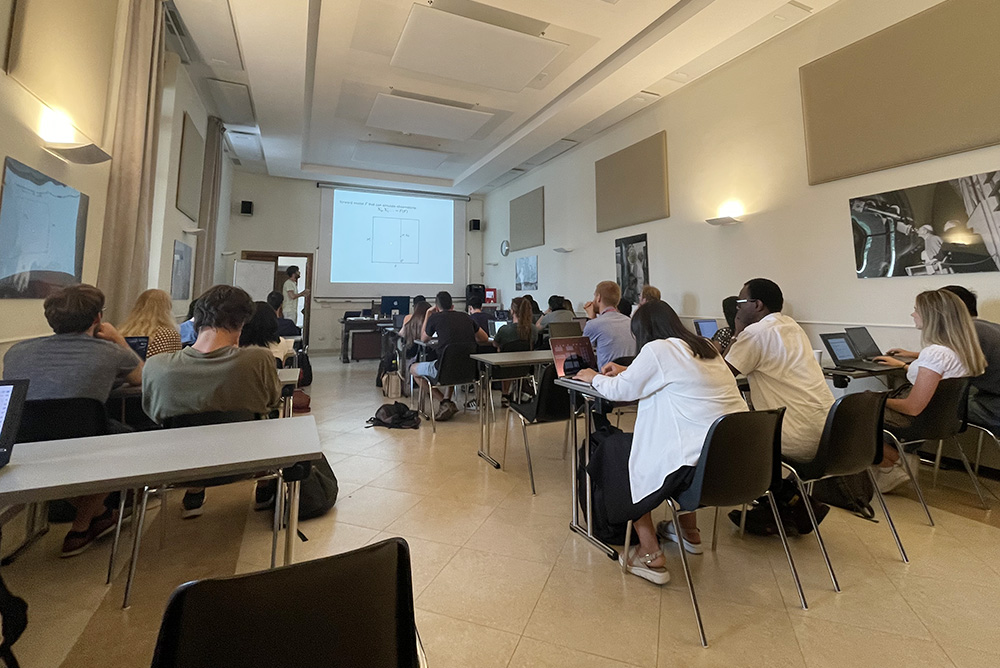 Students from the 2023 cohort at the Vatican Observatory Summer School listen to a lecture on June 29. (EarthBeat photo/Christopher White)