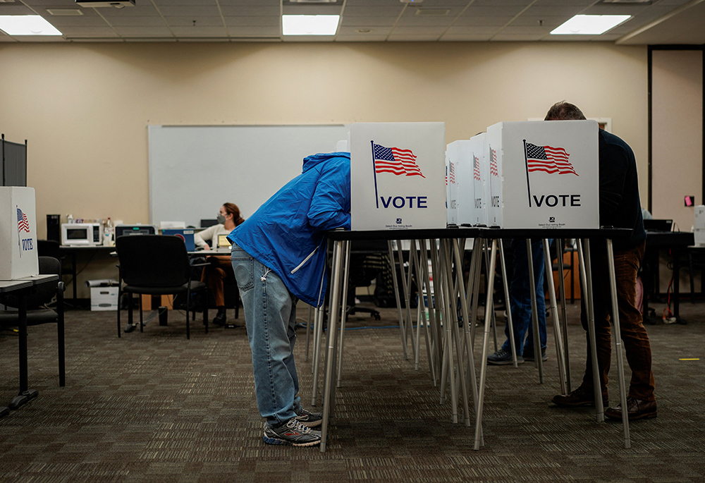 People in Las Cruces, New Mexico, vote early Oct. 24, 2022, for the upcoming midterm elections. (CNS/Reuters/Paul Ratje)