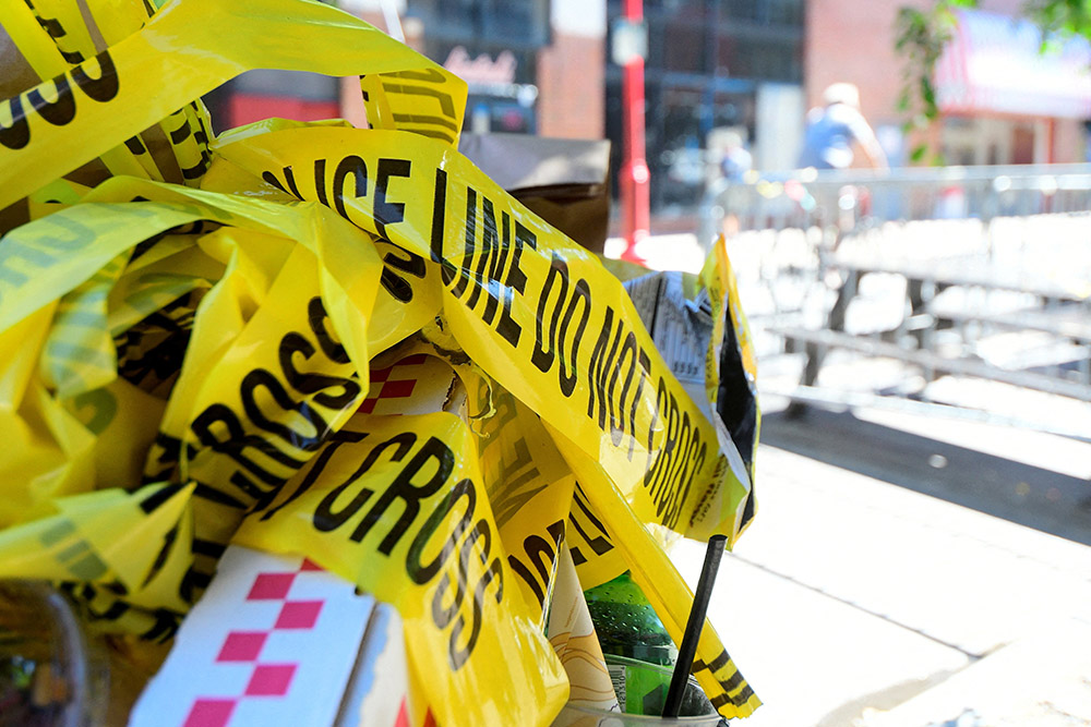 Police tape is pictured near the site of a mass shooting crime scene in Philadelphia in this file photo from June 2022. (OSV News/Reuters/Bastiaan Slabbers)