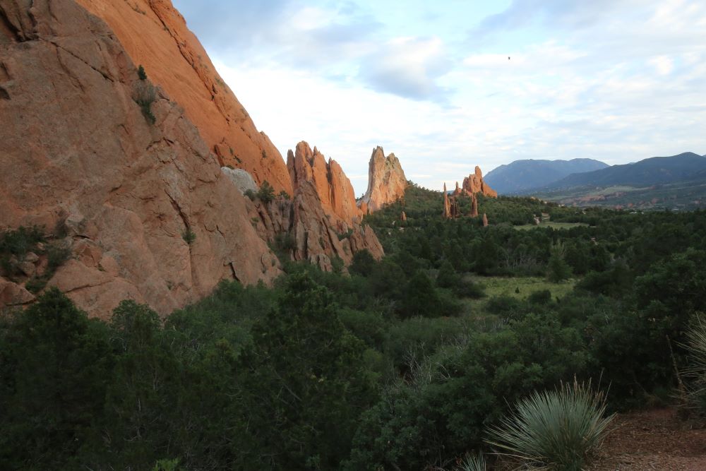 Late evening sun illuminates rock formations at the Garden of the Gods in Colorado Springs, Colo., July 23, 2020. (OSV News photo/Bob Roller)