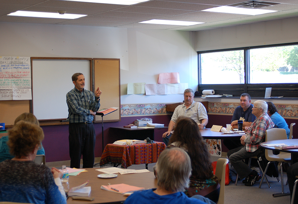 Biagio Mazza, an adult faith formation and religious educator for nearly 50 years, leading adult formation at St. Sabina Parish in Belton, Missouri (Courtesy of Biagio Mazza)