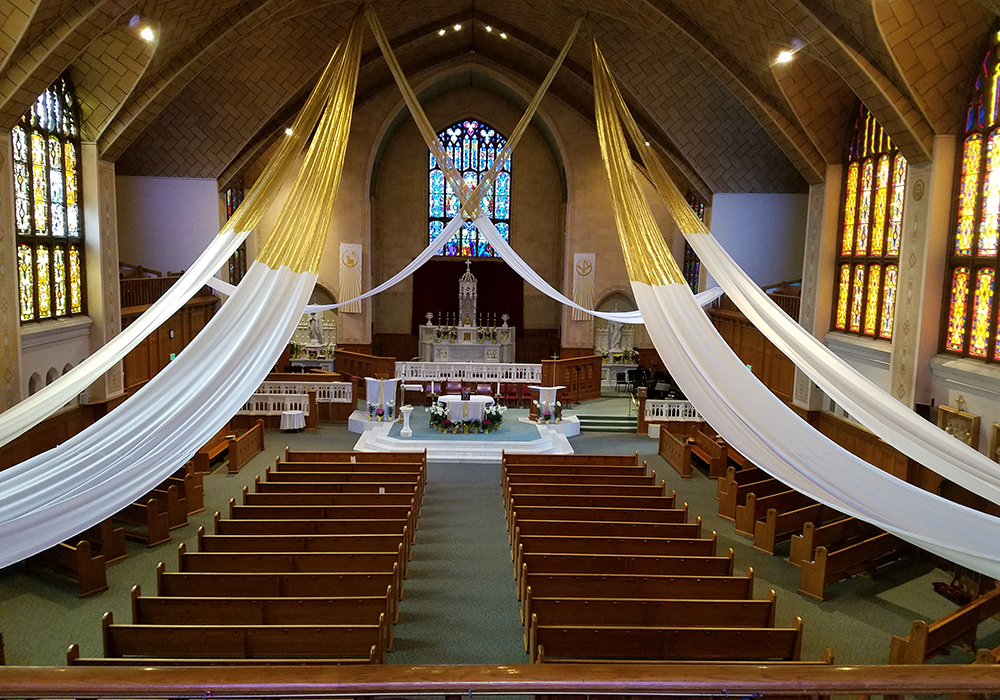 St. Ignatius of Loyola Parish's sanctuary decorated for Easter (Courtesy of Kathy Murzyn)