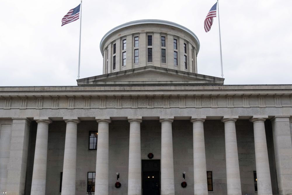 Advocates for survivors of clergy sexual abuse held a news conference at the Ohio Statehouse (seen in a 2020 file photo) Aug. 16, calling on Attorney General Dave Yost to investigate the state's six Catholic dioceses. (OSV News/Reuters/Seth Herald)