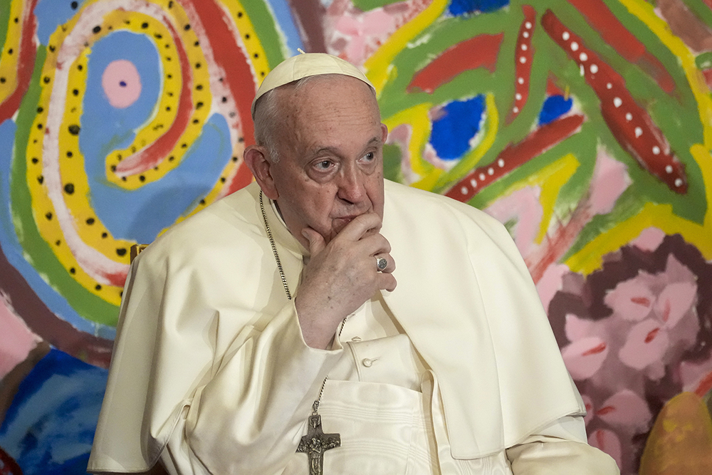 Pope Francis is pictured at the Vatican on May 25. (AP/Andrew Medichini)