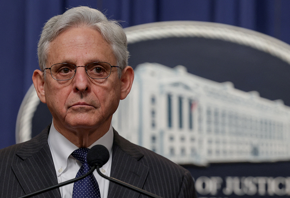 U.S. Attorney General Merrick Garland is seen at the Department of Justice June 13, 2022, in Washington. (CNS/Reuters/Evelyn Hockstein)