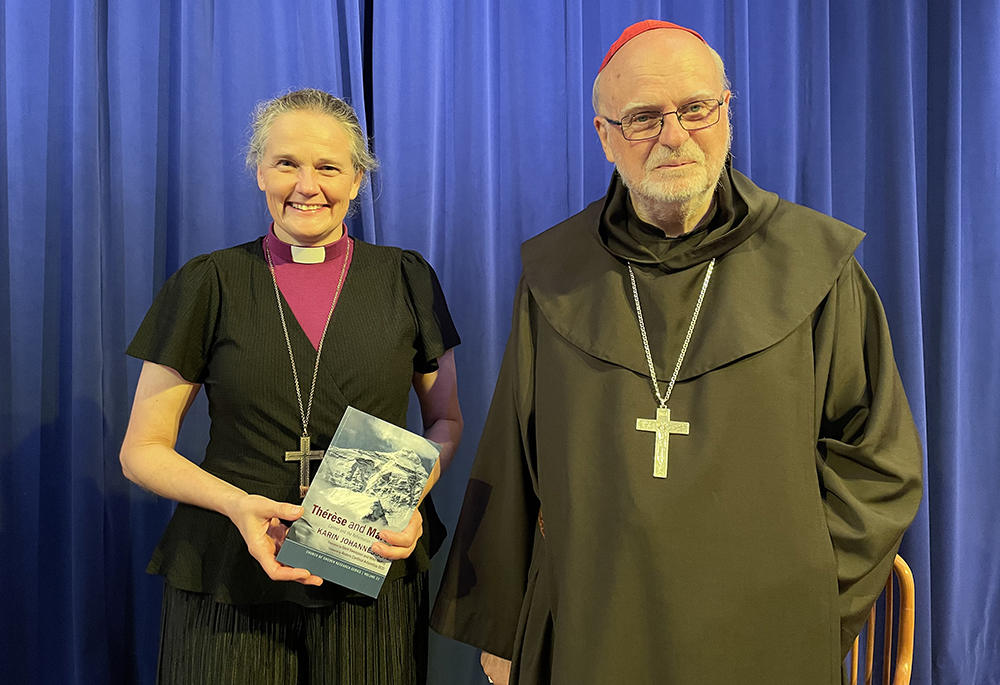 Bishop Karin Johannesson, an assistant bishop in the Lutheran Archdiocese of Uppsala, and Cardinal Anders Arborelius (Courtesy of the Catholic Church in Sweden/Catholic Diocese of Stockholm)