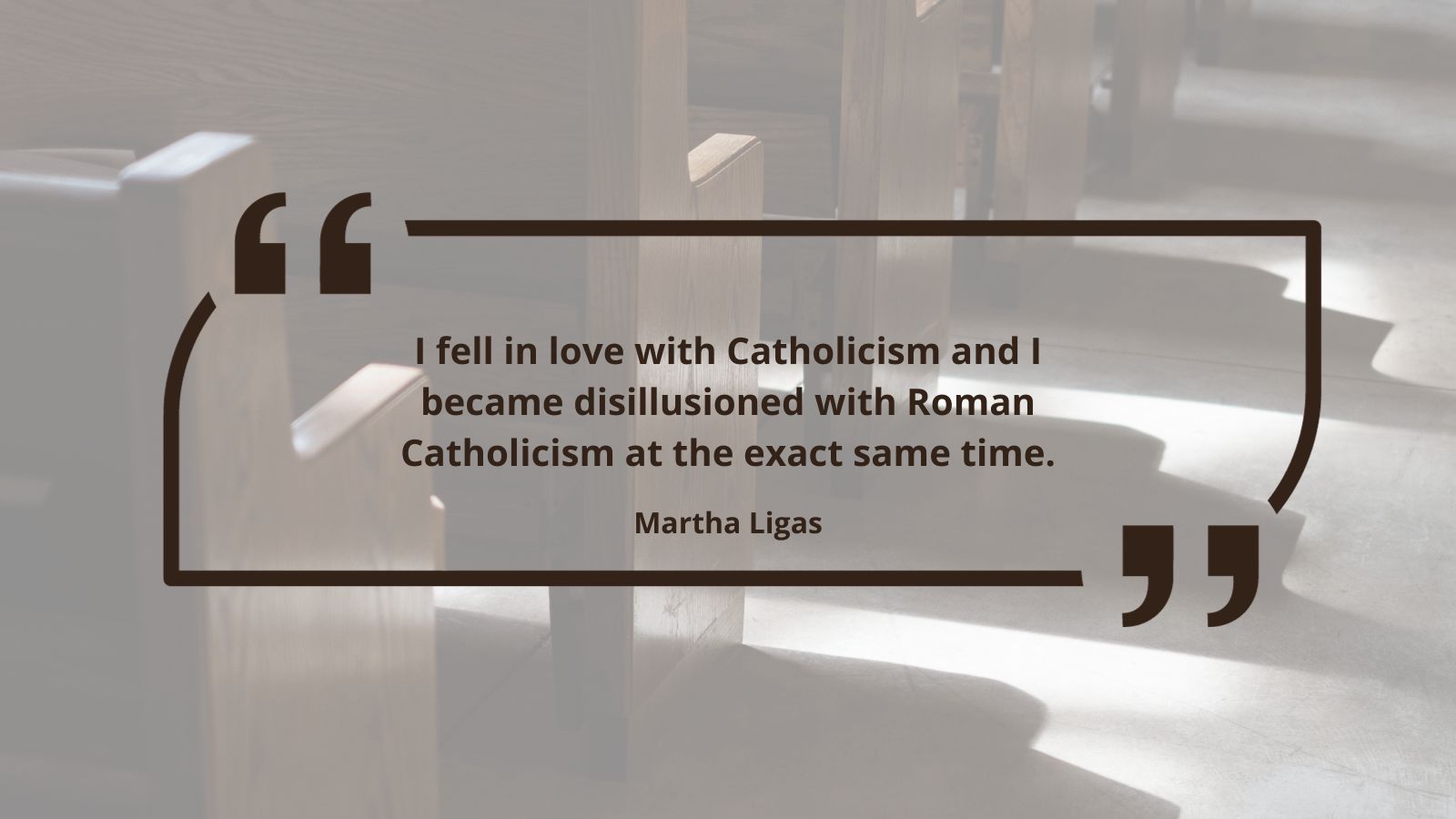 "I fell in love with Catholicism and I became disillusioned with Roman Catholicism at the exact same time." (NCR graphic/Toni-Ann Ortiz)