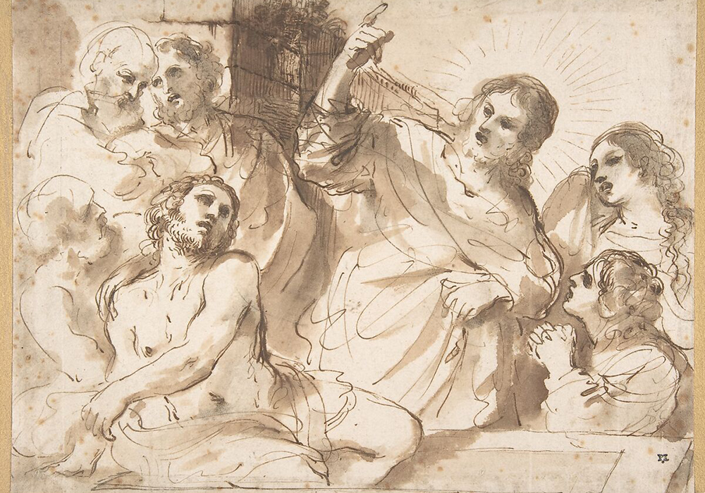 "The Raising of Lazarus," circa 1619 by Guercino (Giovanni Francesco Barbieri) (Metropolitan Museum of Art)