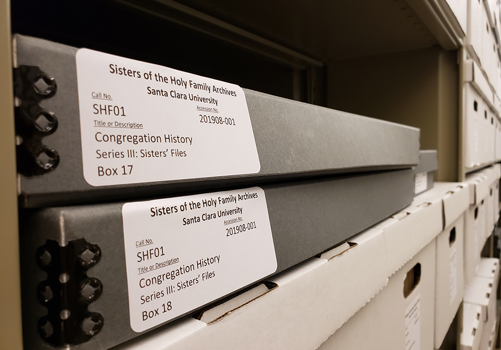 Archival documents from the Sisters of the Holy Family of California are preserved in the Archives and Special Collections of the Santa Clara University Library. (Courtesy of Santa Clara University Library)