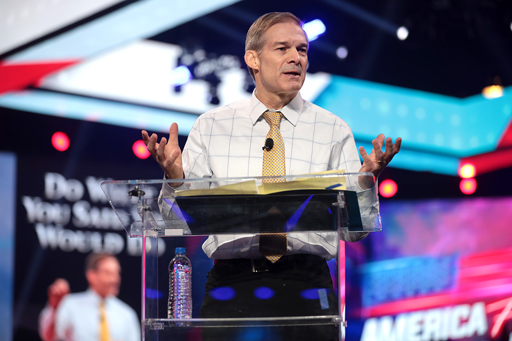 Rep. Jim Jordan, R-Ohio, speaks at the 2021 AmericaFest at the Phoenix Convention Center in Arizona. (Wikimedia Commons/Gage Skidmore)