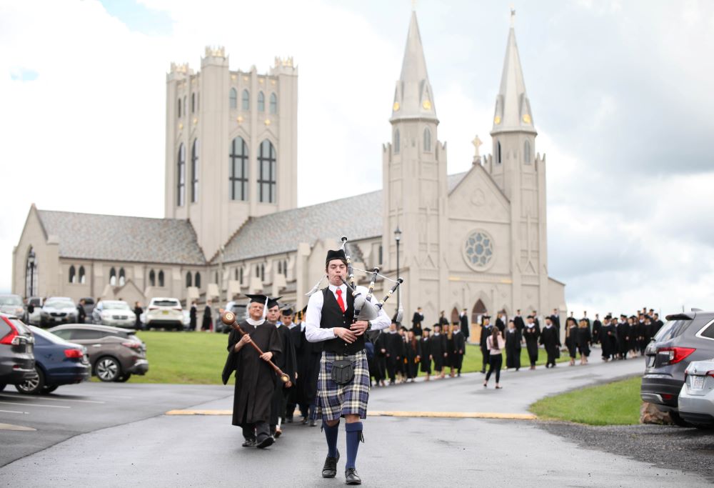 Graduates of Christendom College in Front Royal, Virginia, are seen during their commencement May 14, 2022.