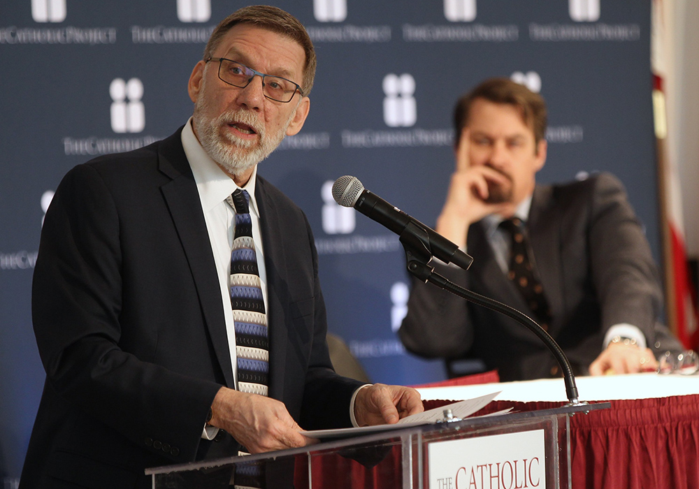 Richard Gaillardetz speaks March 26, 2019, during a panel discussion at a conference titled "Healing the Breach of Trust" at The Catholic University of America in Washington. Gaillardetz died Nov. 7, 2023. (CNS/Bob Roller)