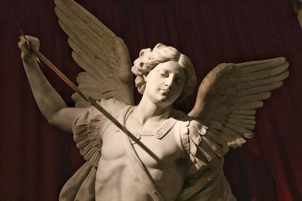 A statue of St. Michael the Archangel is seen at the Church of St. Michael in New York City. (OSV News/Gregory A. Shemitz)