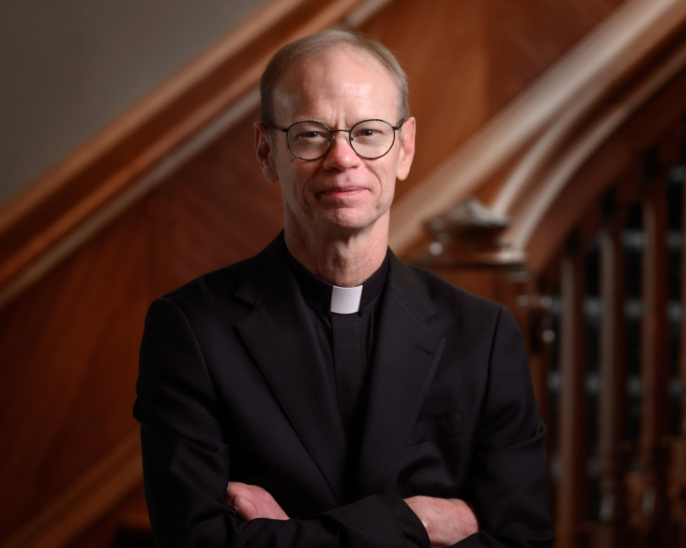 Holy Cross Fr. Robert Dowd, pictured in a Dec. 3, 2023, photo, has been named the 18th president of the University of Notre Dame in Indiana, effective July 1, 2024. (OSV News photo/Matt Cashore, courtesy University of Notre Dame)