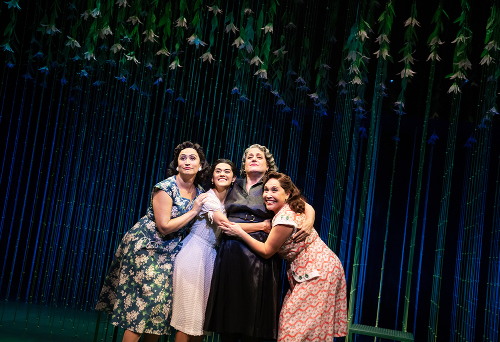 Eden Espinosa, Kalyn West, Mary Testa and Andréa Burns perform in "The Gardens of Anuncia." (Courtesy of Lincoln Center for the Performing Arts/Julieta Cervantes)