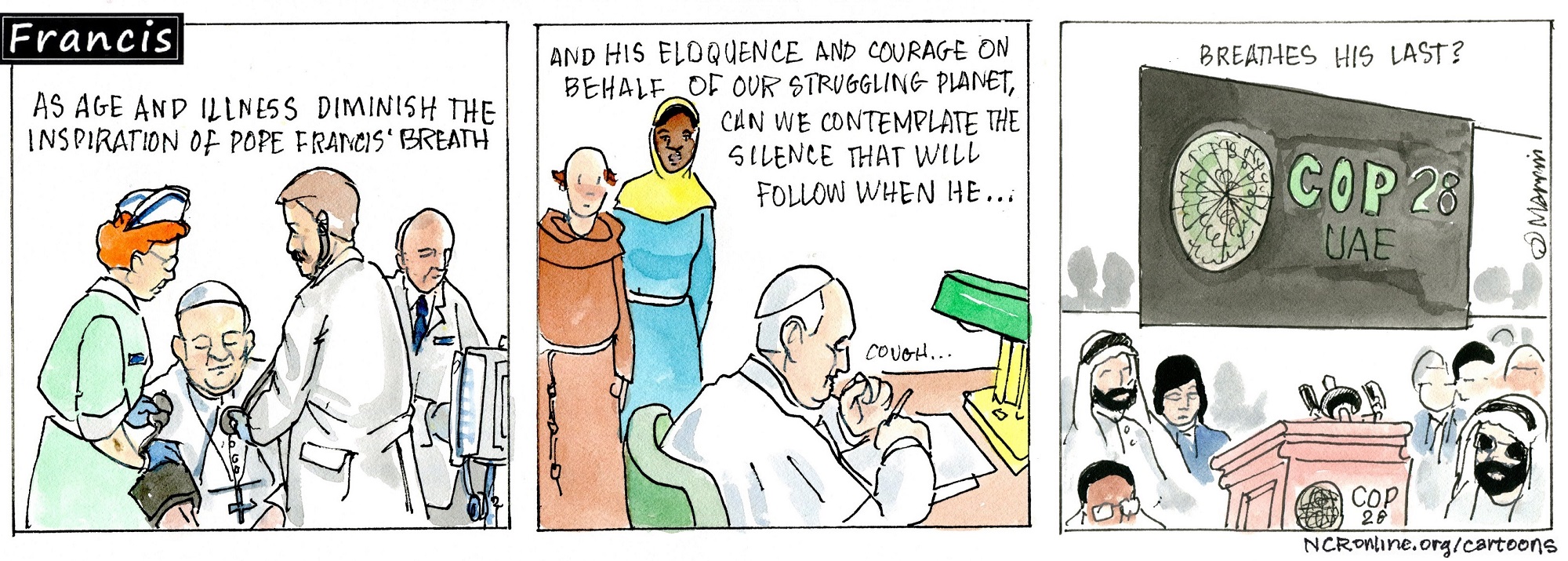 Francis, the comic strip: Francis has been an inspiration in word and breath. But age and illness take a toll.