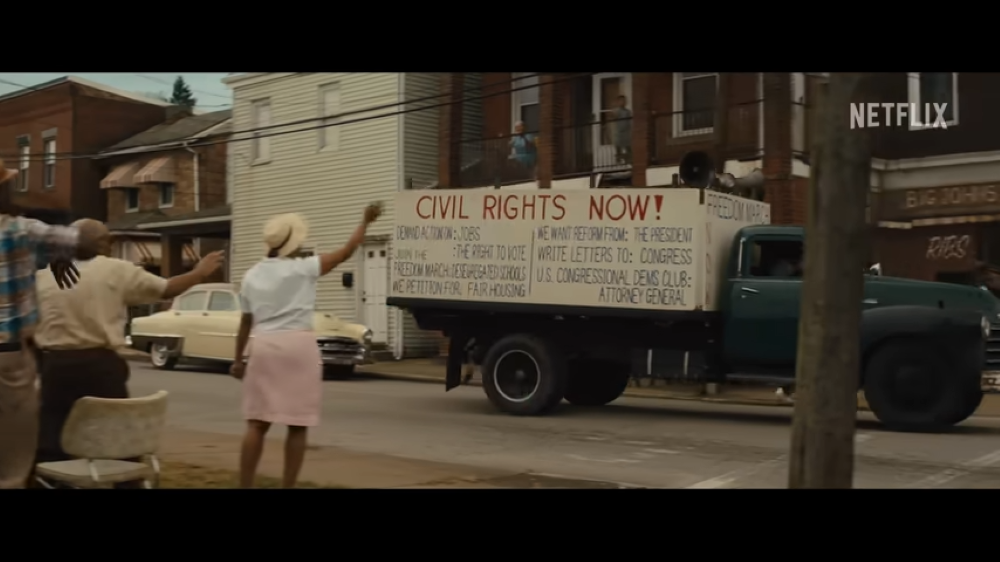In "Rustin," Colman Domingo portrays Bayard Rustin, the activist who organized the Aug. 28, 1963, March on Washington, an event he said would "alter the trajectory of this country." (NCR screengrab/Netflix)