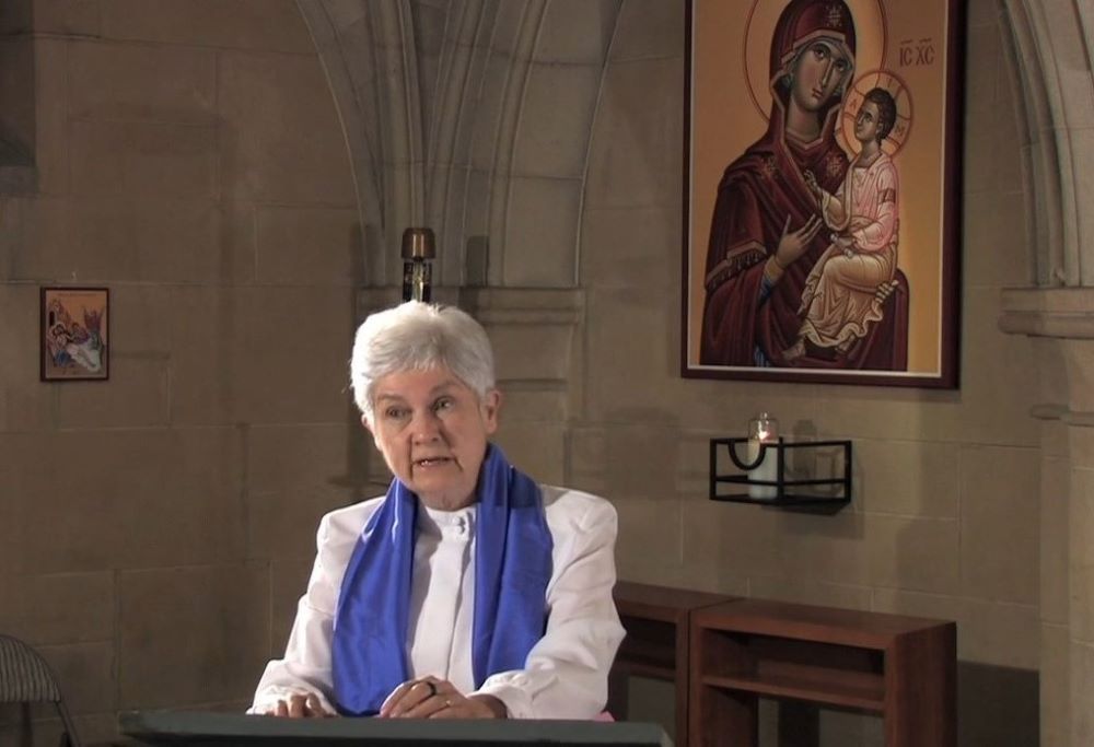 Dana Greene speaks about the fourth Sunday of Advent in 2011 at the Copley Crypt Chapel at Georgetown University as part of the "Women Proclaiming Advent" series that the women's advisory group at Woodstock Theological Center organized.