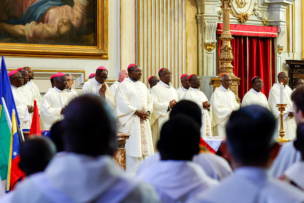 Bishops from Ghana concelebrate Mass at Rome's Basilica of St. Mary of the Angels and Martyrs May 21, 2023. (CNS/Lola Gomez)