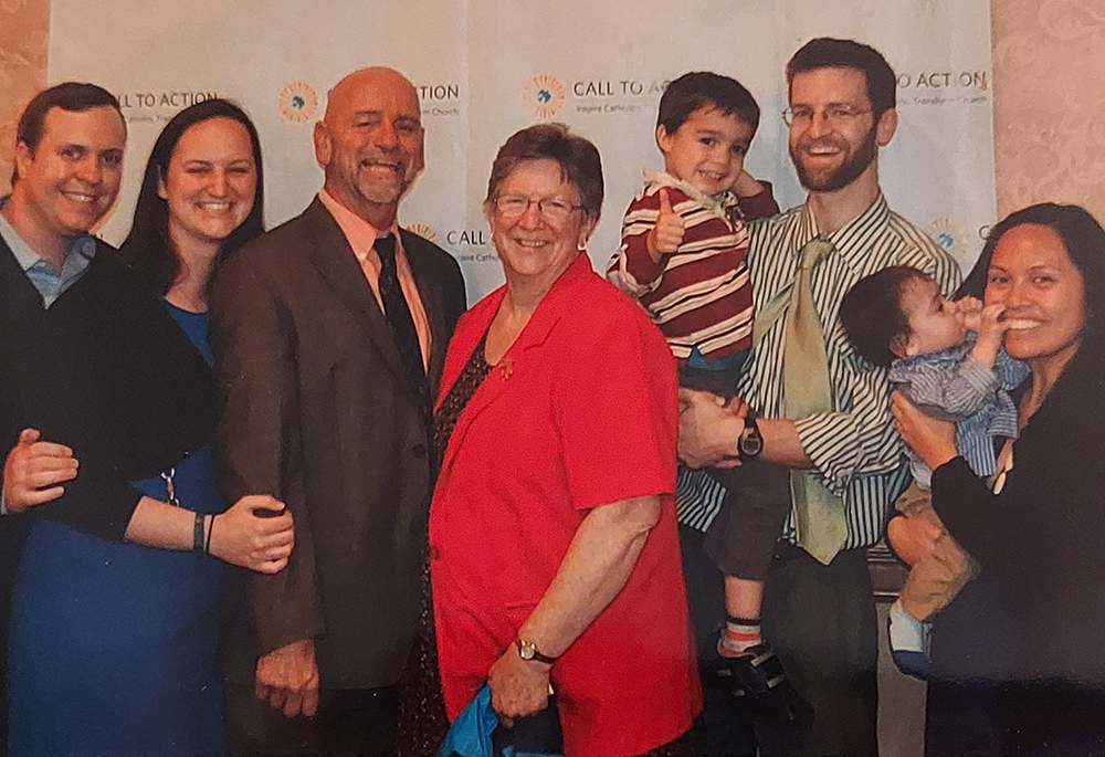 Robert Heineman, third from the left, is pictured with his family at his Call to Action retirement party. Heineman died Dec. 13. (Courtesy of Eileen Heineman)