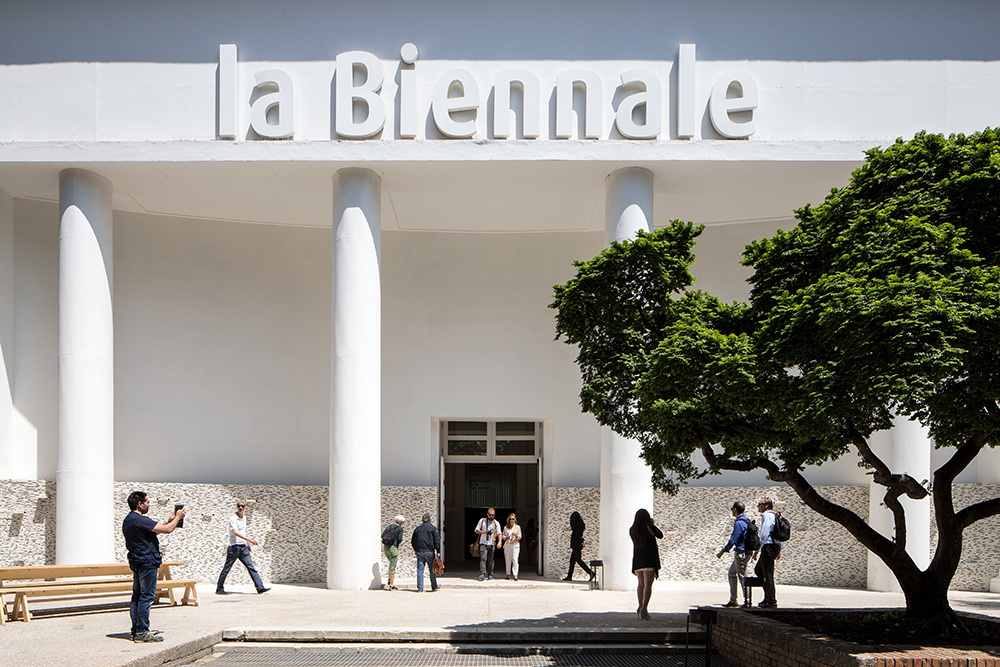 The facade of the central pavilion of the Venice Biennale, a major international contemporary art exhibition in Venice, Italy, can be seen in this 2016 file photo. (CNS/Courtesy of Venice Biennale)