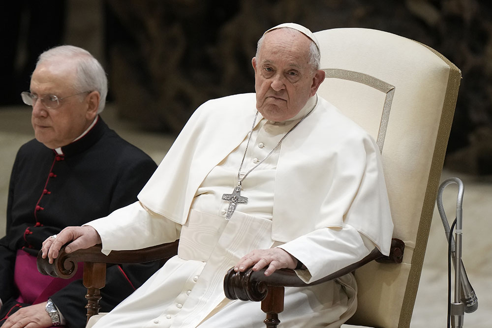 Pope Francis attends his weekly general audience in the Paul VI Hall, at the Vatican Feb. 28, 2024. (AP/Andrew Medichini)