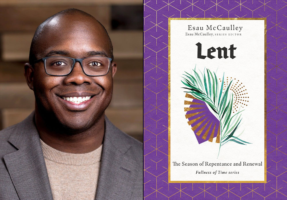 Anglican theologian Esau McCaulley and the cover of his book book Lent: The Season of Repentance and Renewal (Courtesy of IVP Press)