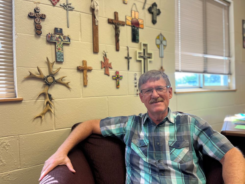 Pastor Bill Uetricht at First Lutheran Church in Muskegon, Michigan, said “it only makes senses” that his church would have solar panels. Grist / Izzy Ross