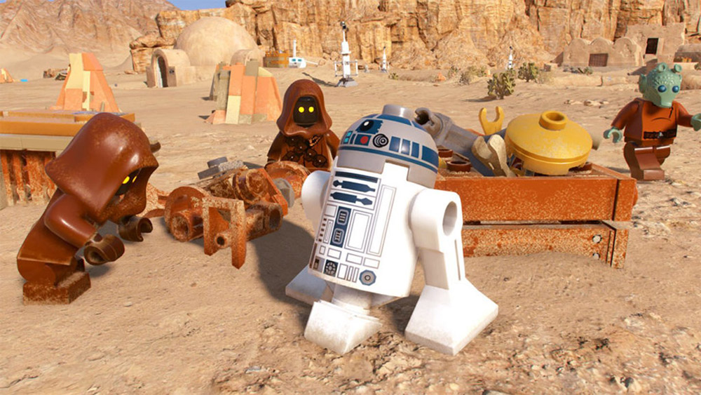 R2D2 is seen in a scene from the video game "Lego Star Wars: The Skywalker Saga." (CNS/Warner Bros.)