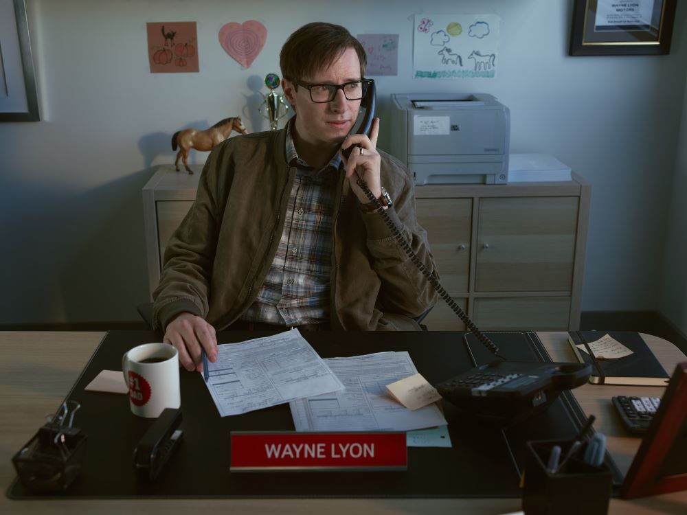 David Rysdahl portrays Wayne Lyon in Season 5 of the television series "Fargo." 
