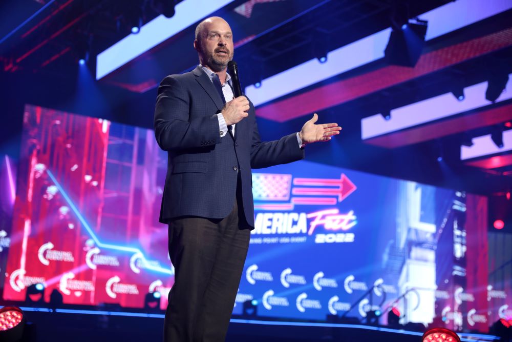 Kevin Roberts, president of the Heritage Foundation, speaks at the 2022 AmericaFest at the Phoenix Convention Center in Phoenix, Arizona.