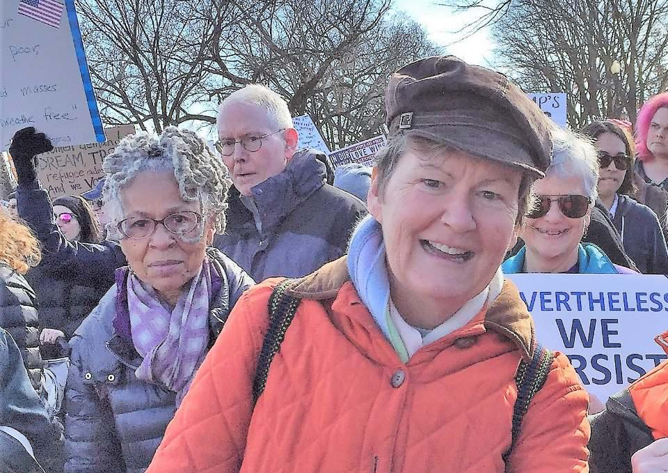  Sr. Mary Ellen Lacy, a Daughter of Charity who practices immigration law,  participates in a march in Washington, D.C. 