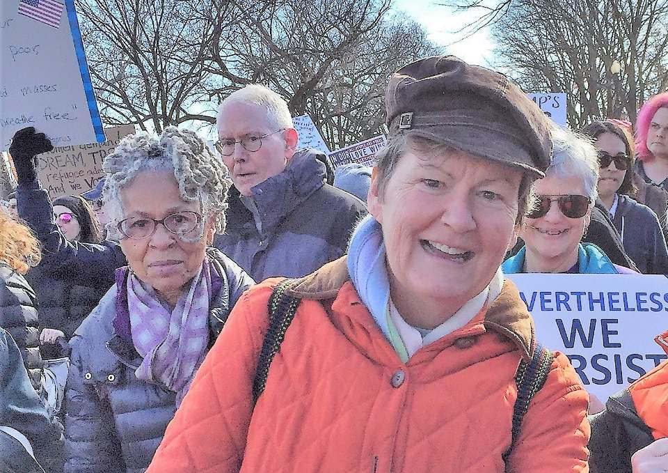 Sr. Mary Ellen Lacy, a Daughter of Charity who practices immigration law, participates in a march in Washington, D.C.