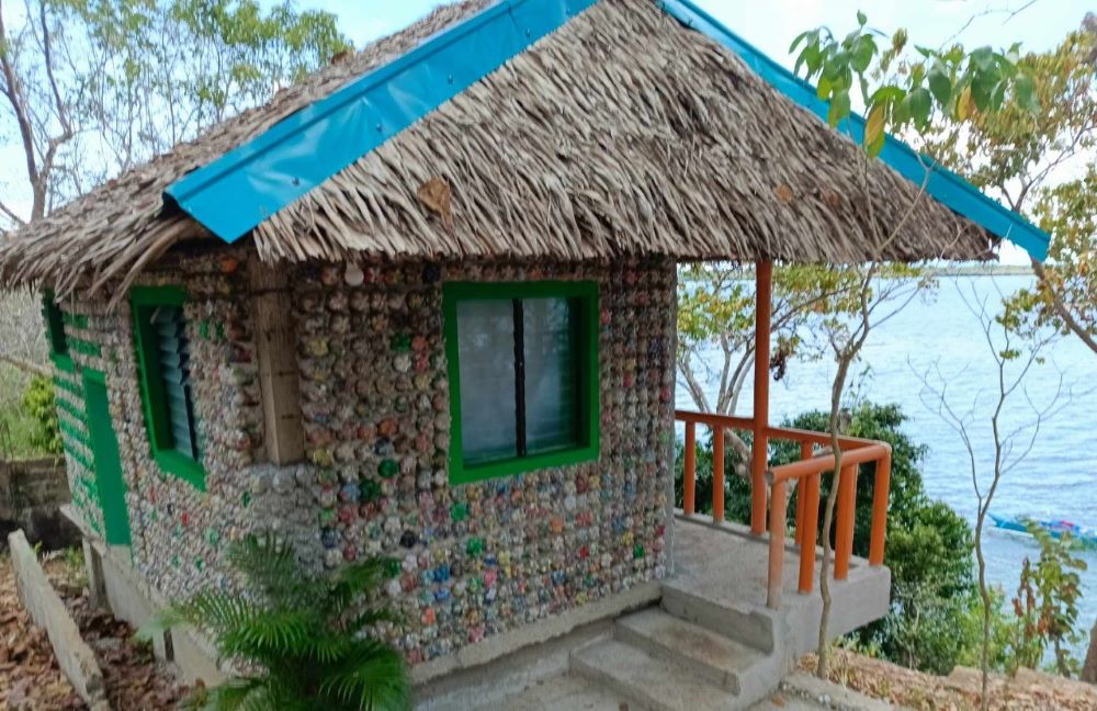 At Santo Nino Parish, Camotes Island in Cebu, Philippines, parishioners used ecobricks to construct a chapel. 