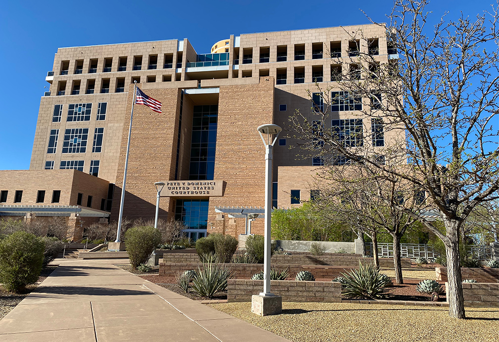 After a sex abuse claimant filed a motion claiming the Archdiocese of Santa Fe is violating a non-monetary covenant it made with abuse survivors, the archdiocese is back in U.S. Bankruptcy Court at the Pete V. Domenici United States Courthouse in Albuquerque, New Mexico. (Elizabeth Hardin-Burrola)