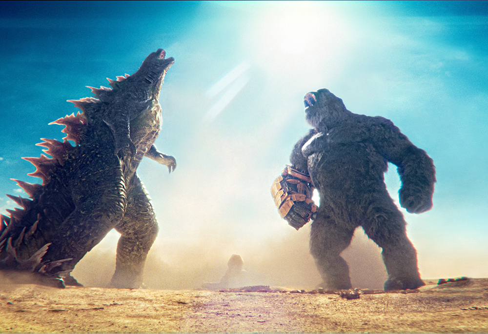 Godzilla and Kong are pictured in Warner Bros. Pictures and Legendary Pictures' "Godzilla x Kong: The New Empire," a Warner Bros. Pictures release. (Courtesy of Warner Bros. Pictures)